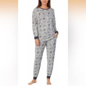 Wizarding World Womens 2-Piece Cozy Pajama Set (Harry Potter) Gray
